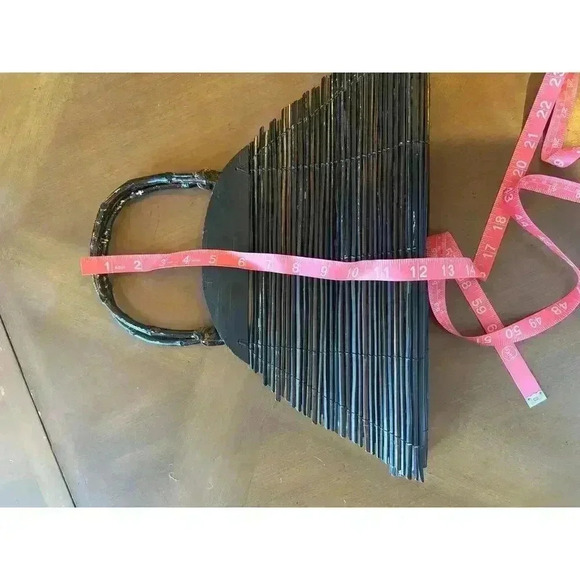 World market wooden purse with bamboo handles very boho artsy look - Picture 13 of 16